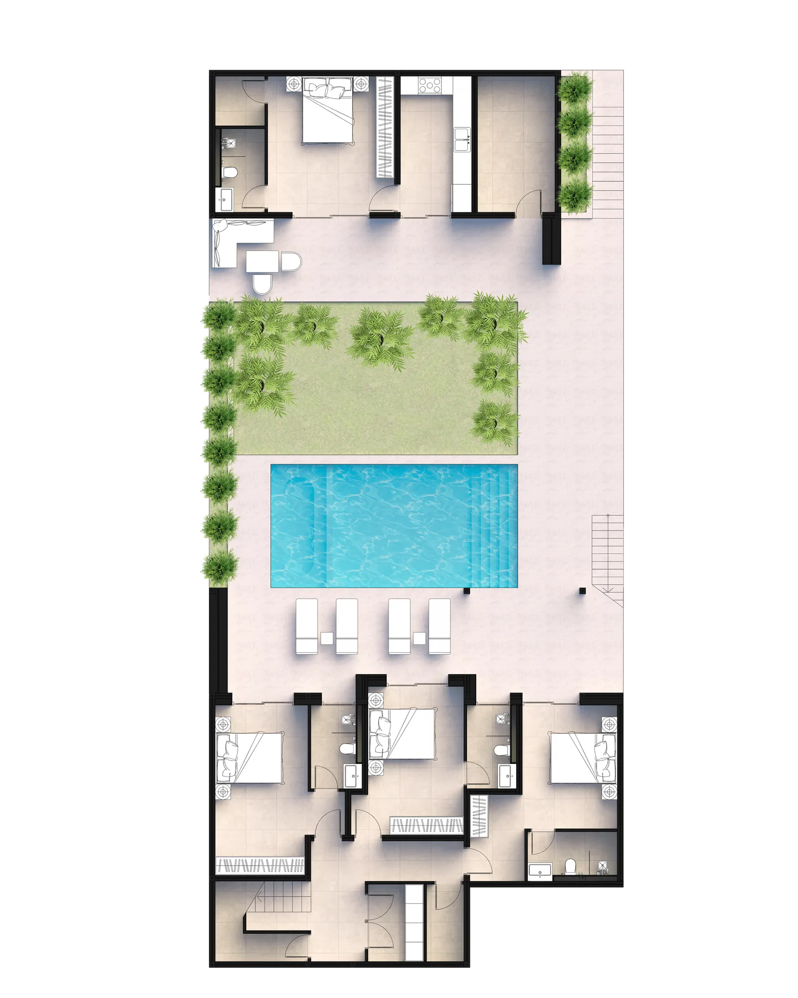 6-bedroom villa, 615 sqm