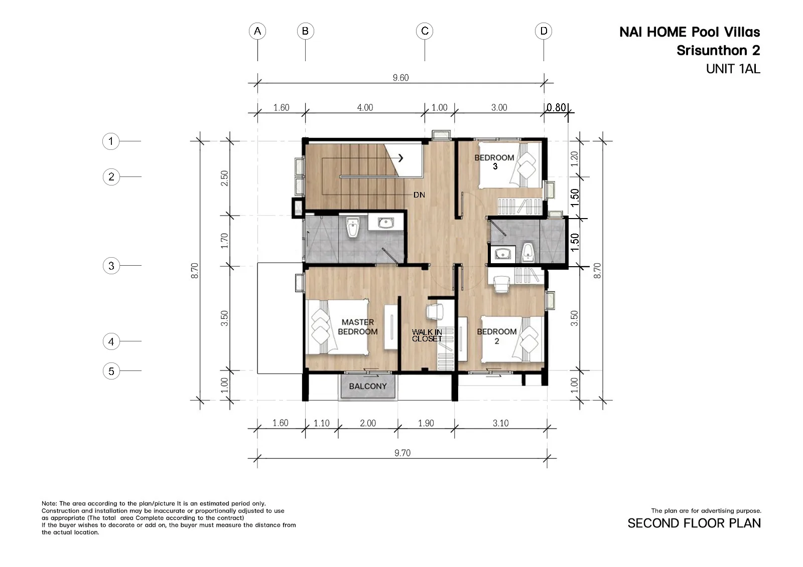 3-bedroom villa, 170 sqm