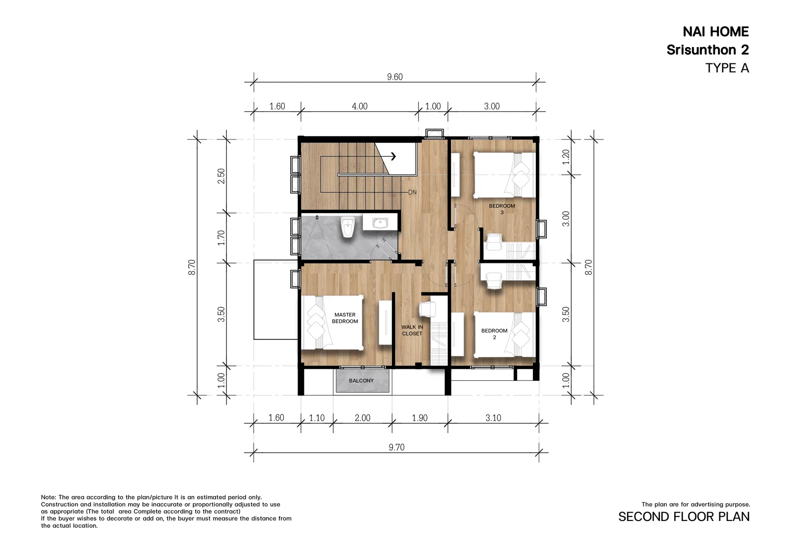 3-bedroom villa, 170 sqm
