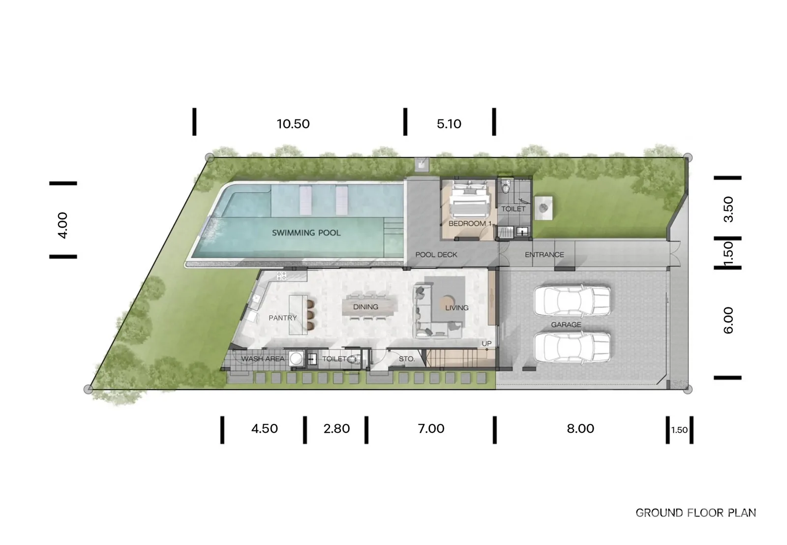 4-bedroom villa, 390 sqm