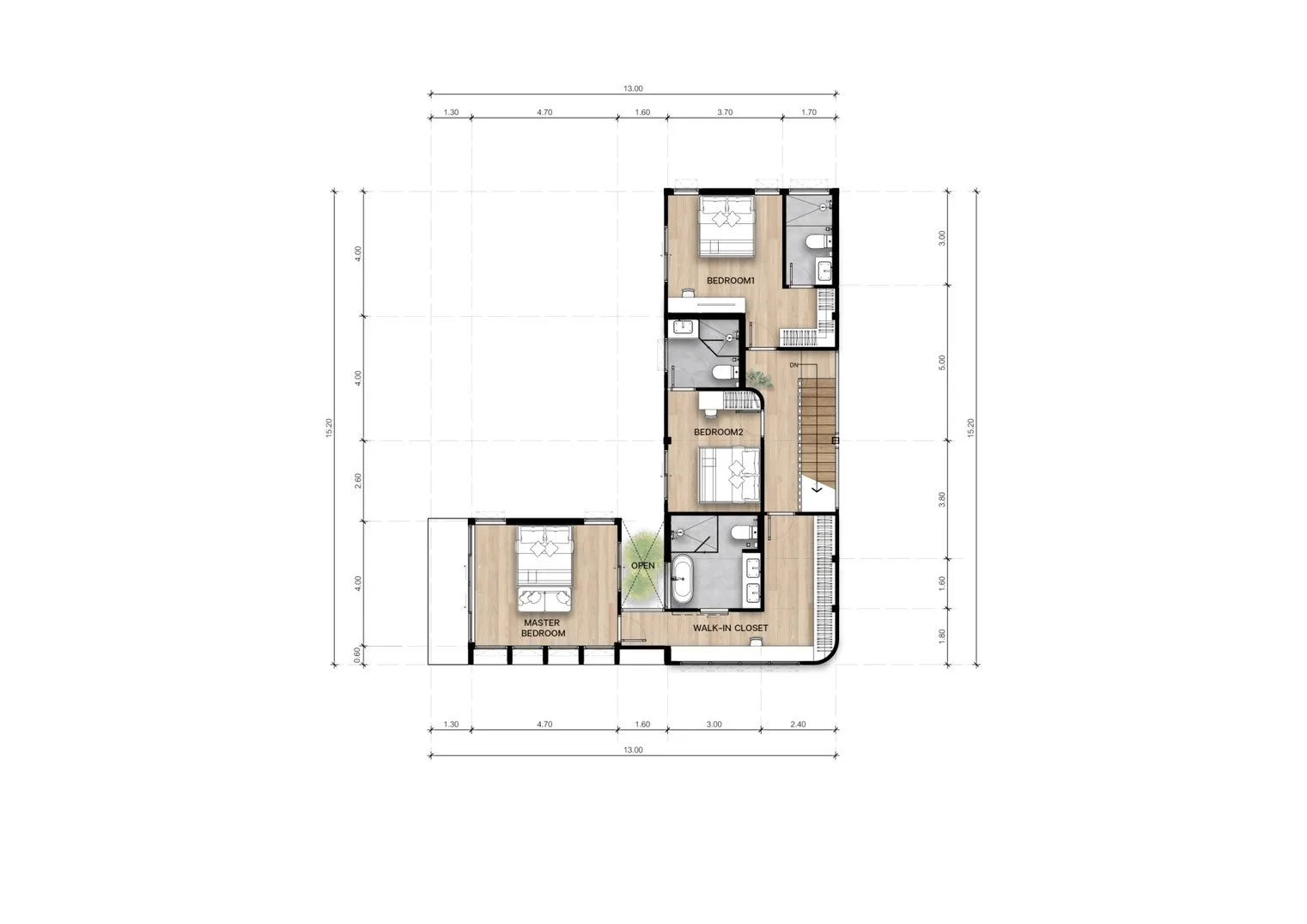 3-bedroom villa, 300 sqm