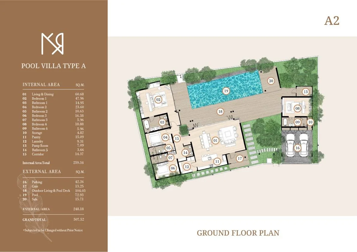 4-bedroom villa, 458 sqm