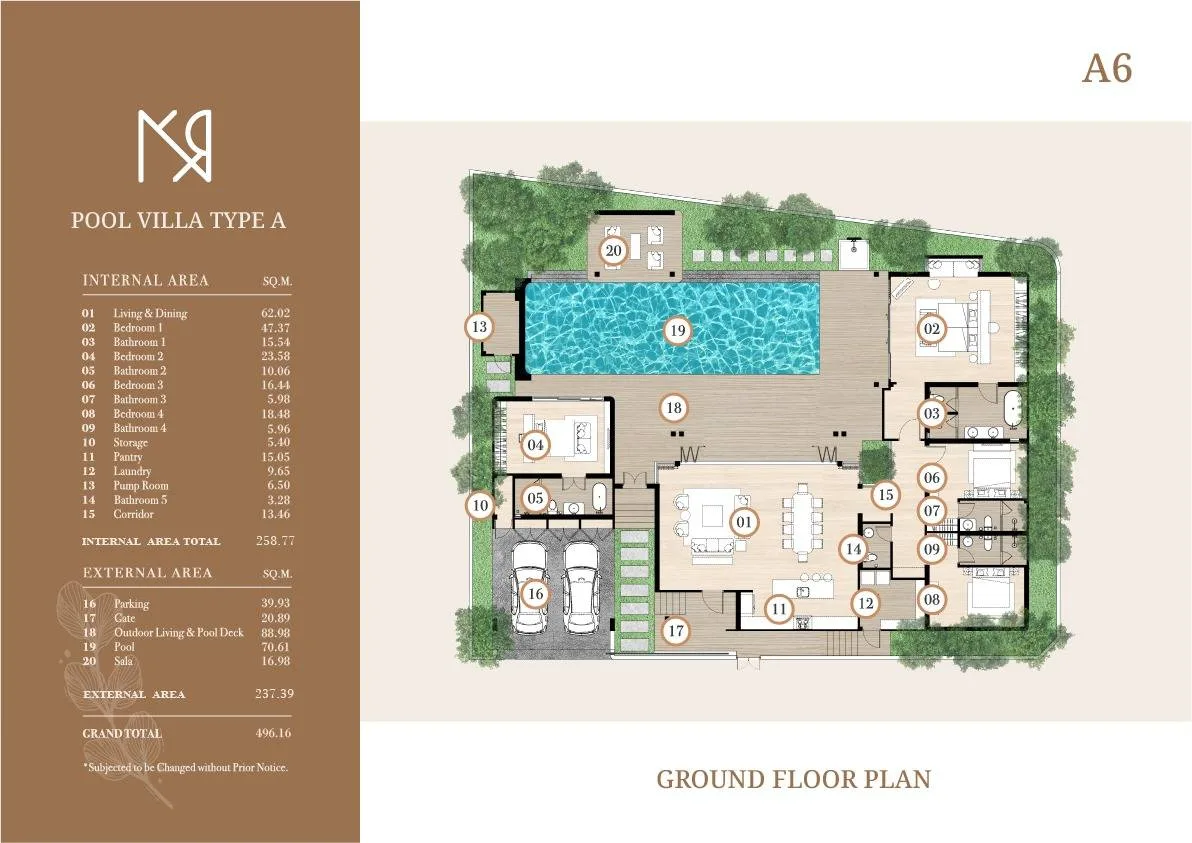 4-bedroom villa, 458 sqm