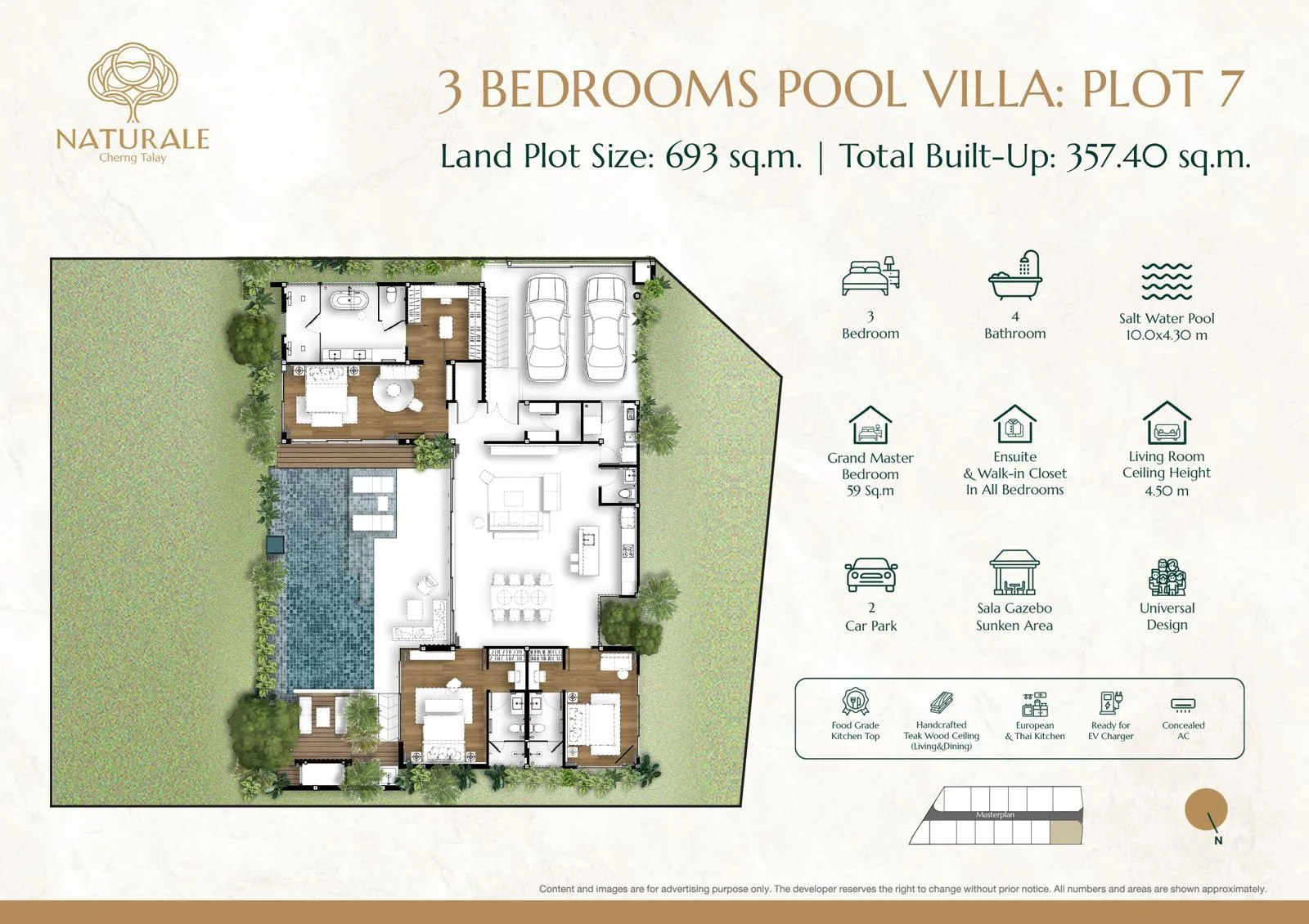 3-bedroom villa, 357 sqm