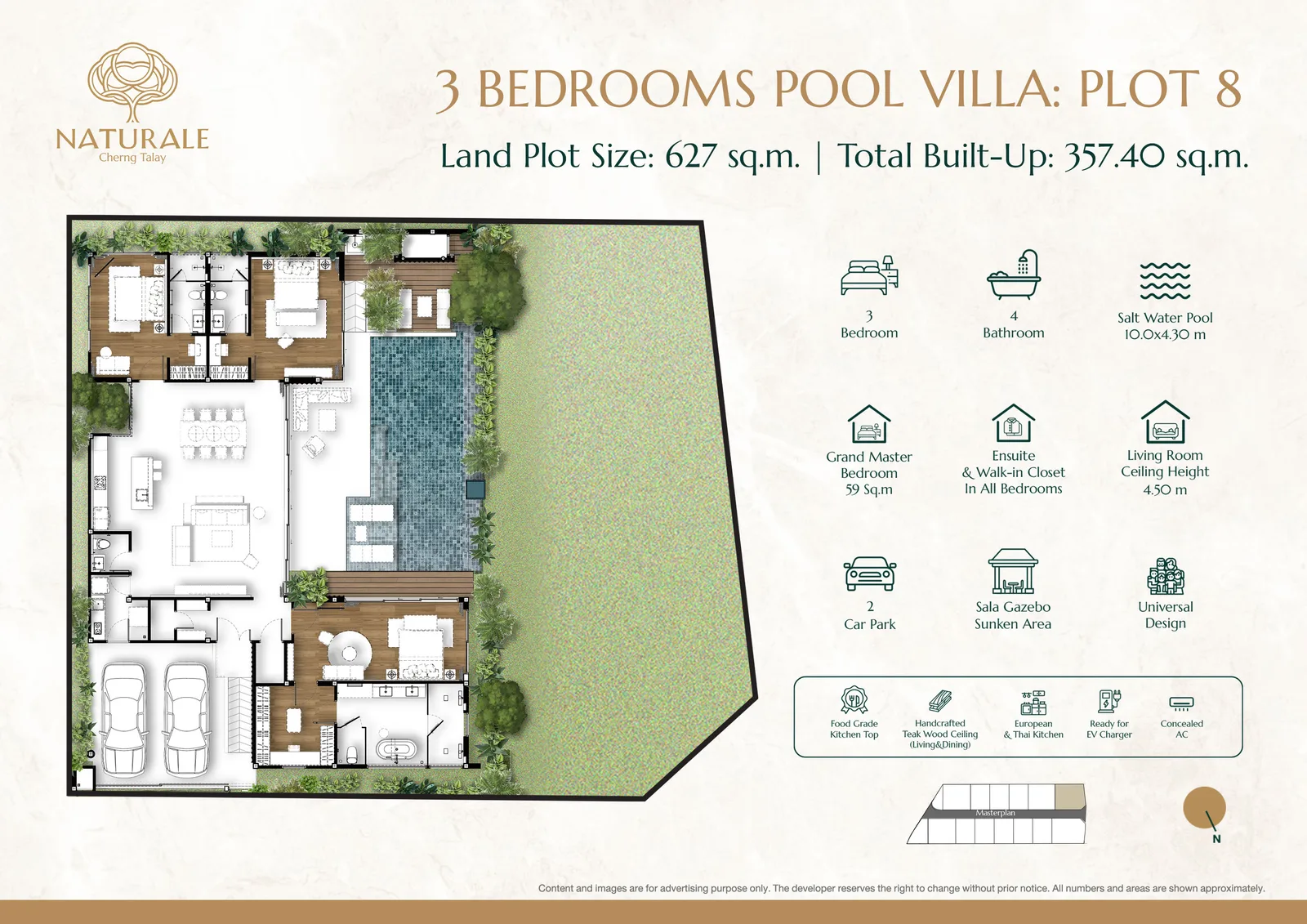 3-bedroom villa, 357 sqm