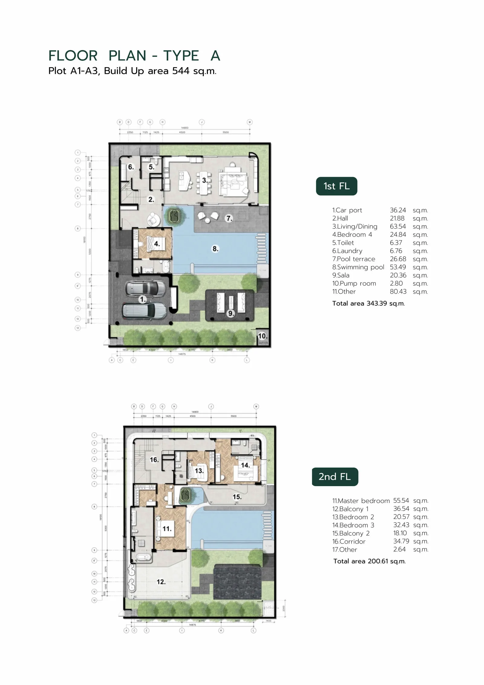 4-bedroom villa, 544 sqm