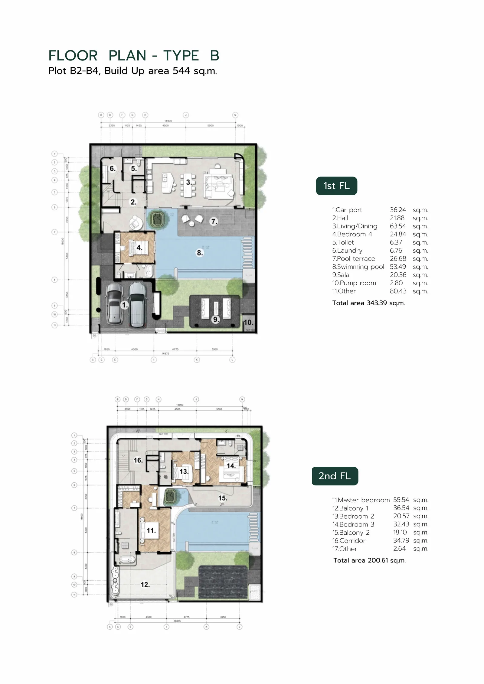 4-bedroom villa, 544 sqm