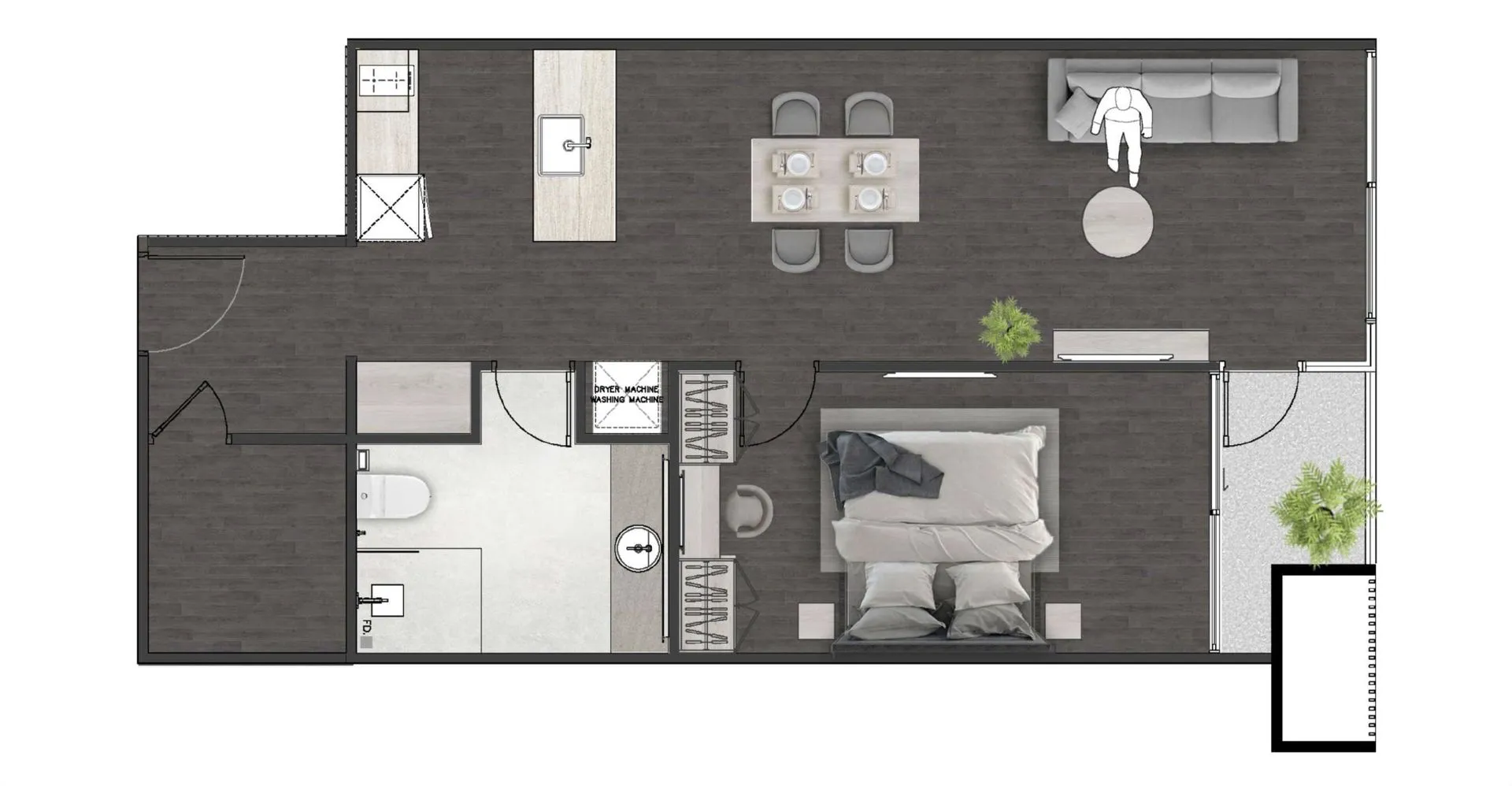 Studio, 50 sqm