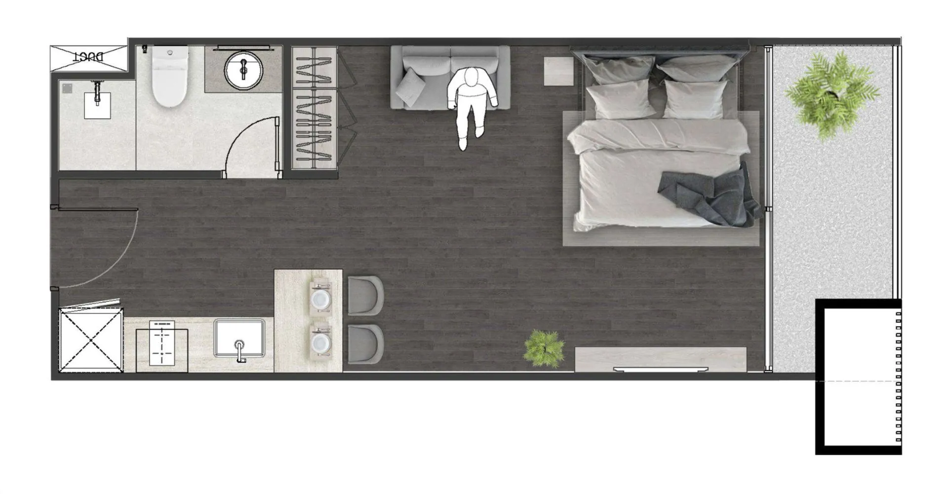 Studio, 35 sqm