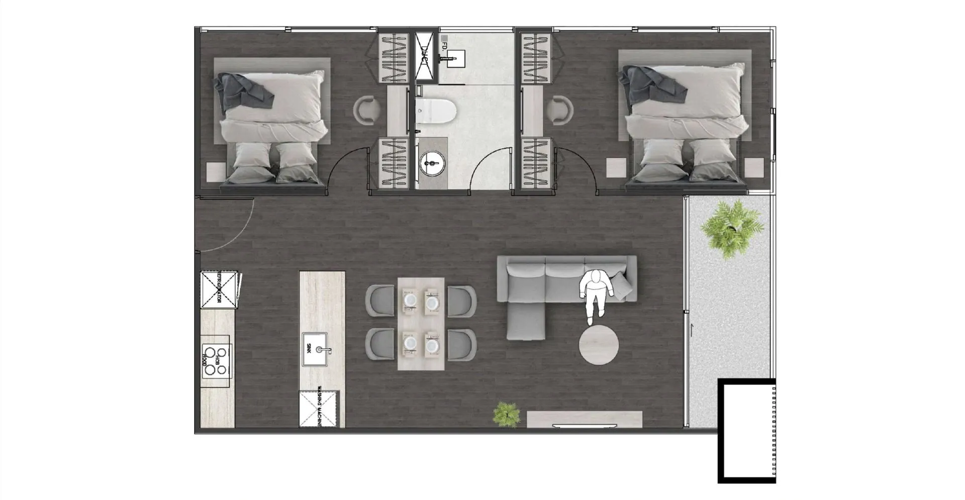 Studio, 35 sqm