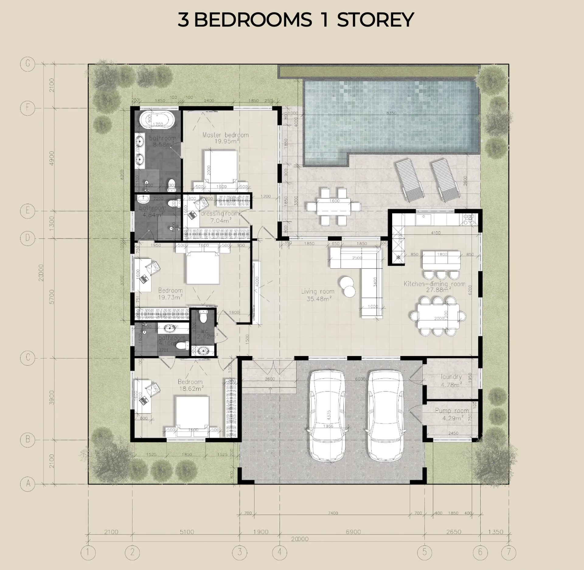 4-bedroom villa, 232 sqm