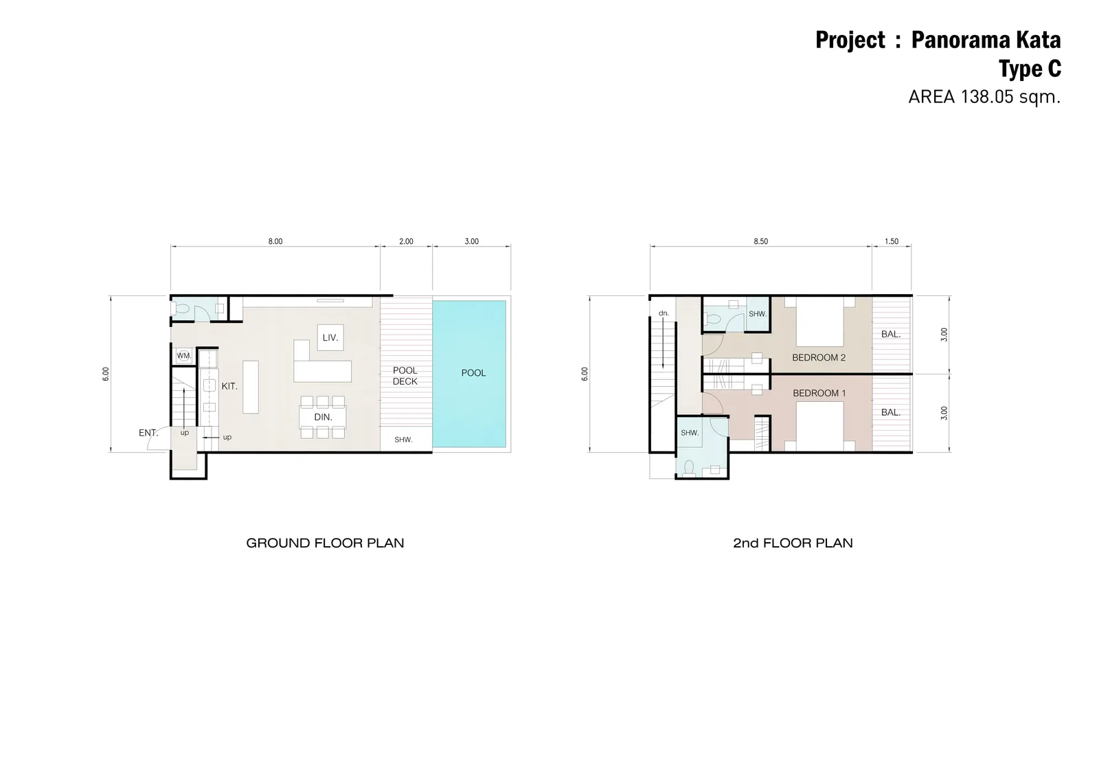 2-bedroom villa, 138 sqm