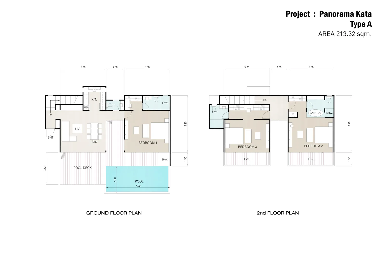 3-bedroom villa, 213 sqm