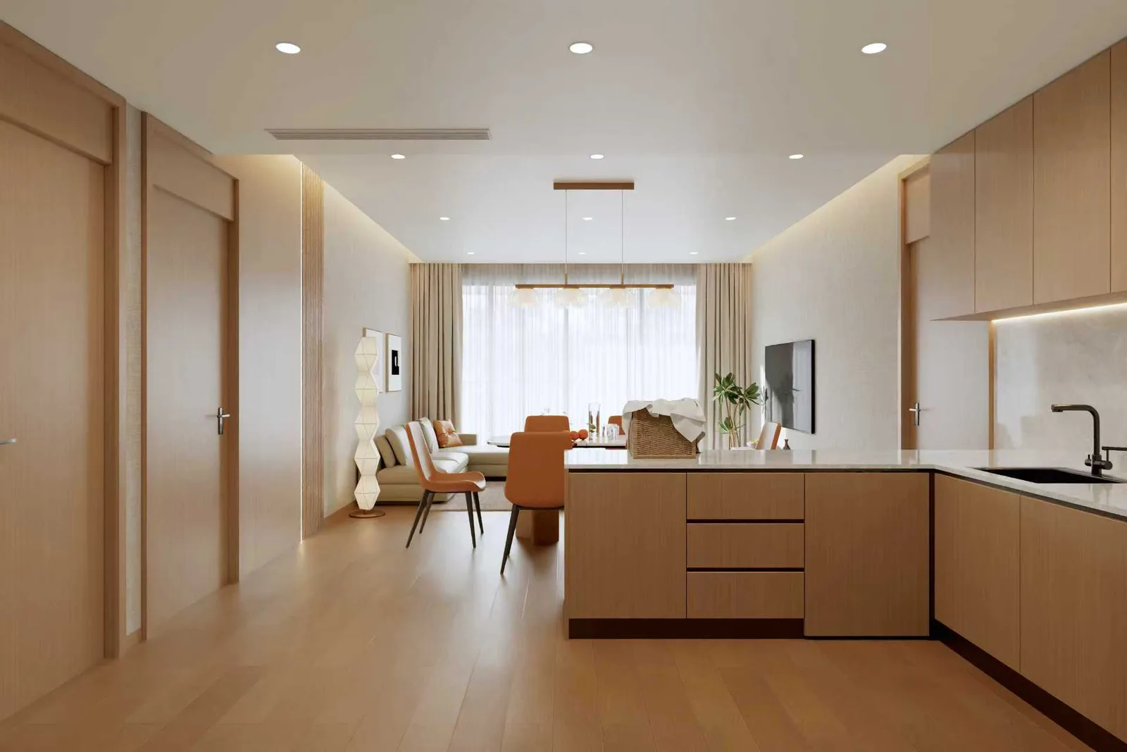 1-bedroom condo, 44 sqm