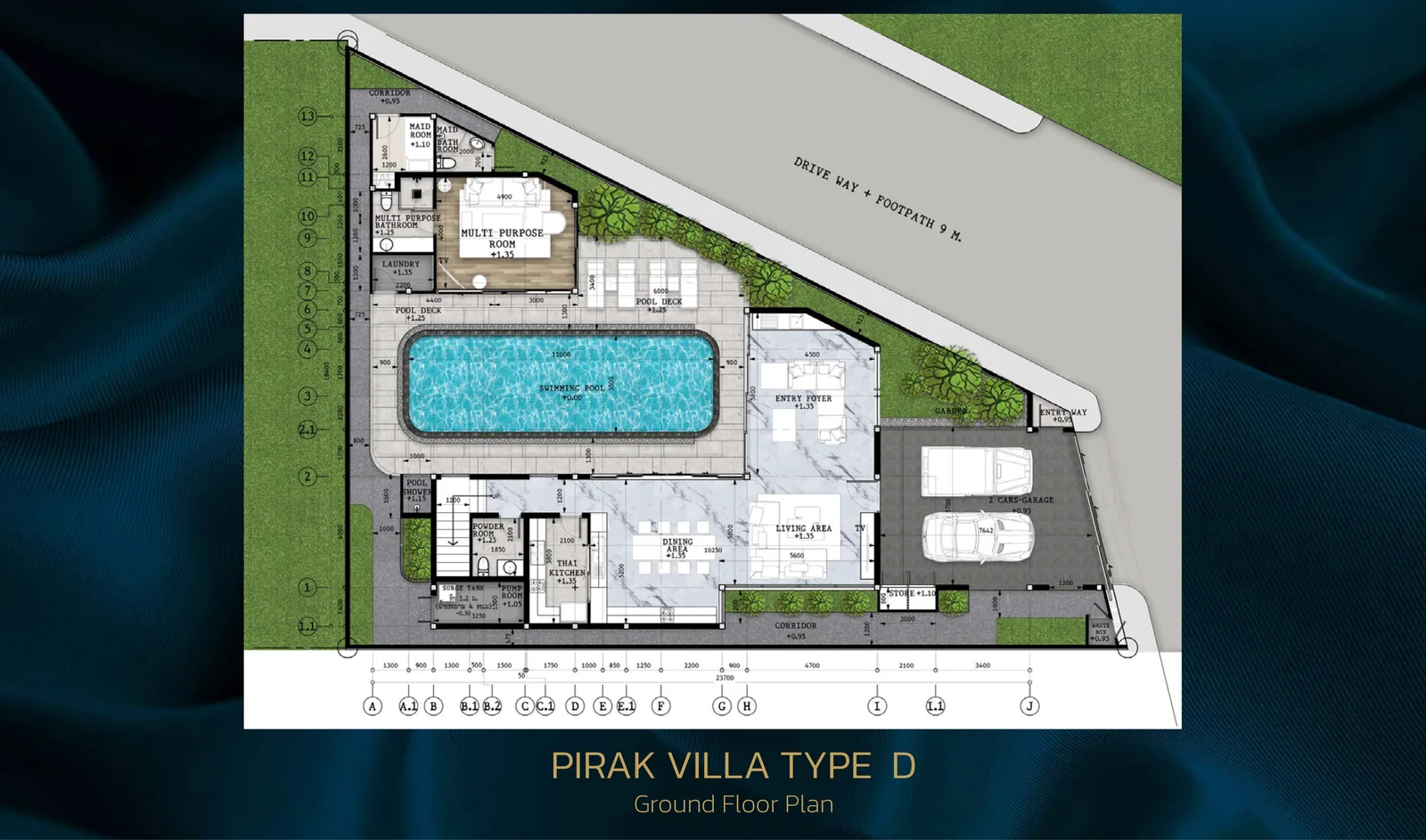3-bedroom villa, 483 sqm