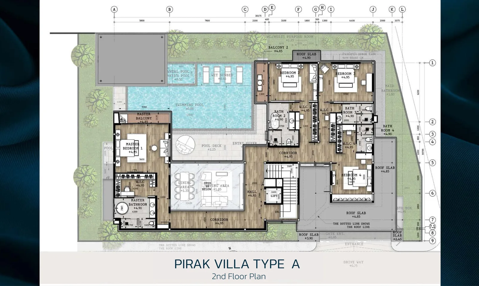 4-bedroom villa, 790 sqm