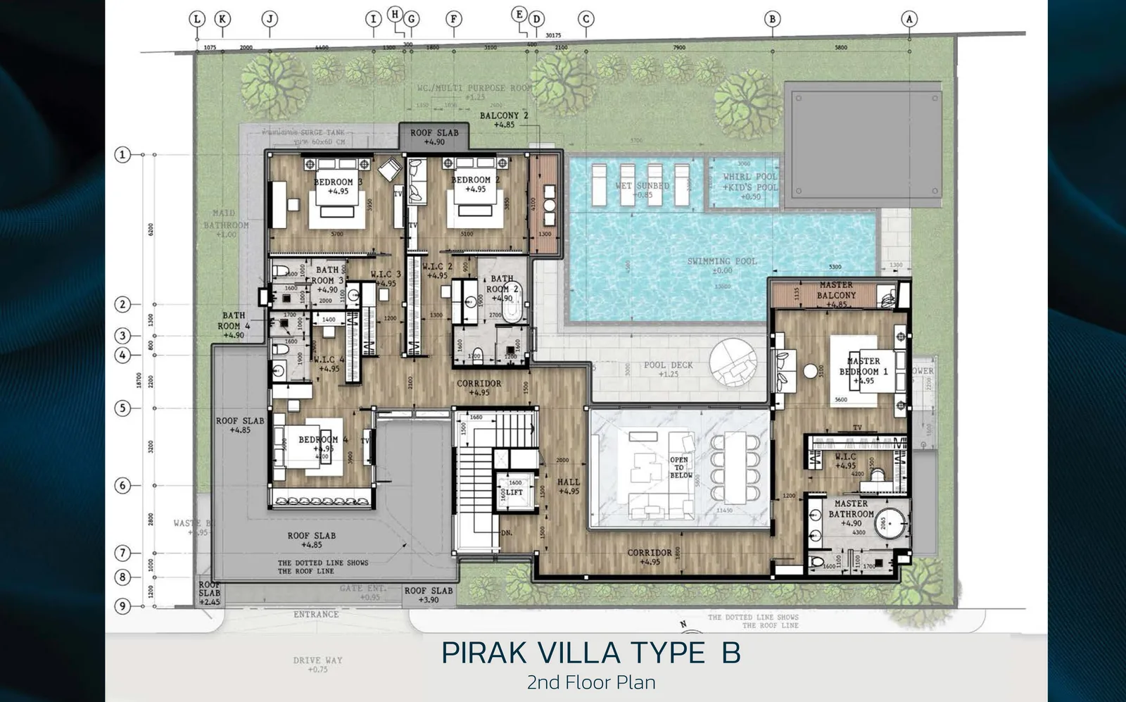 4-bedroom villa, 790 sqm