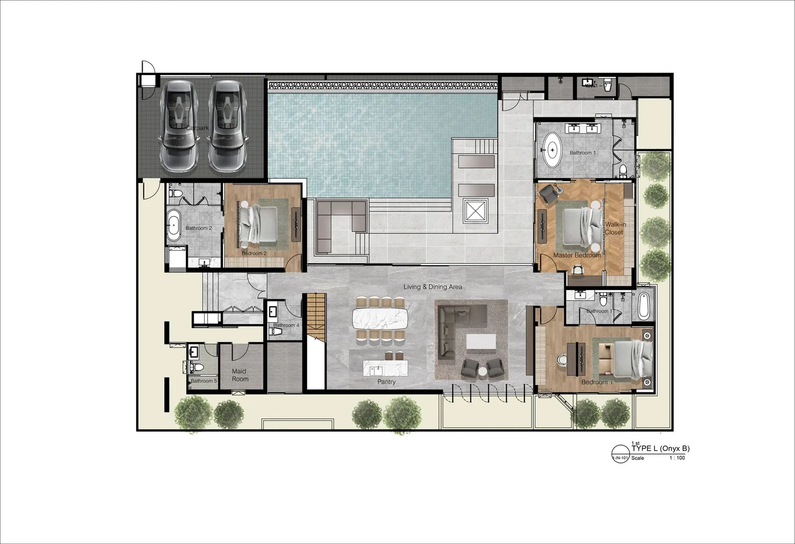 3-bedroom villa, 529 sqm