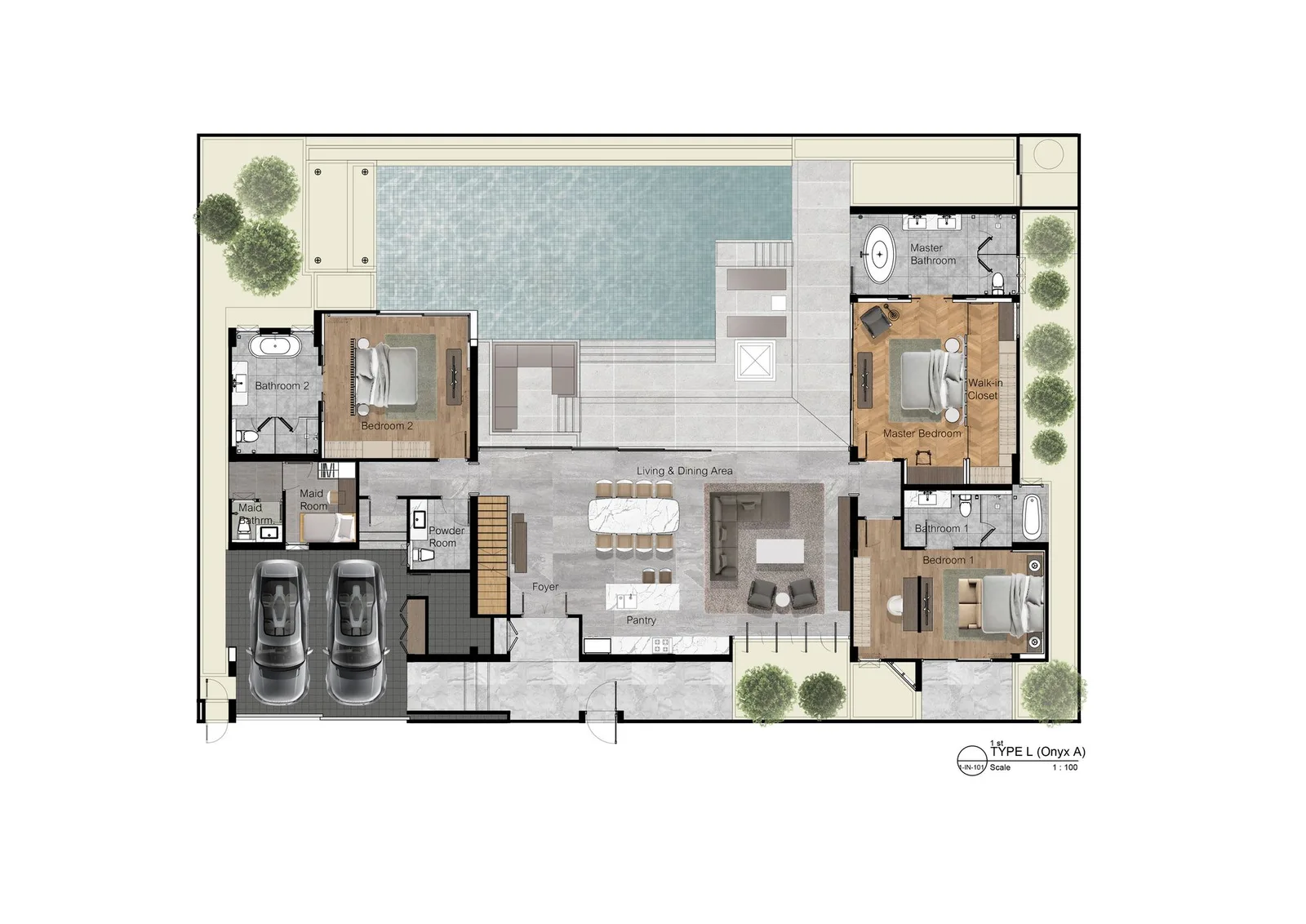 3-bedroom villa, 529 sqm