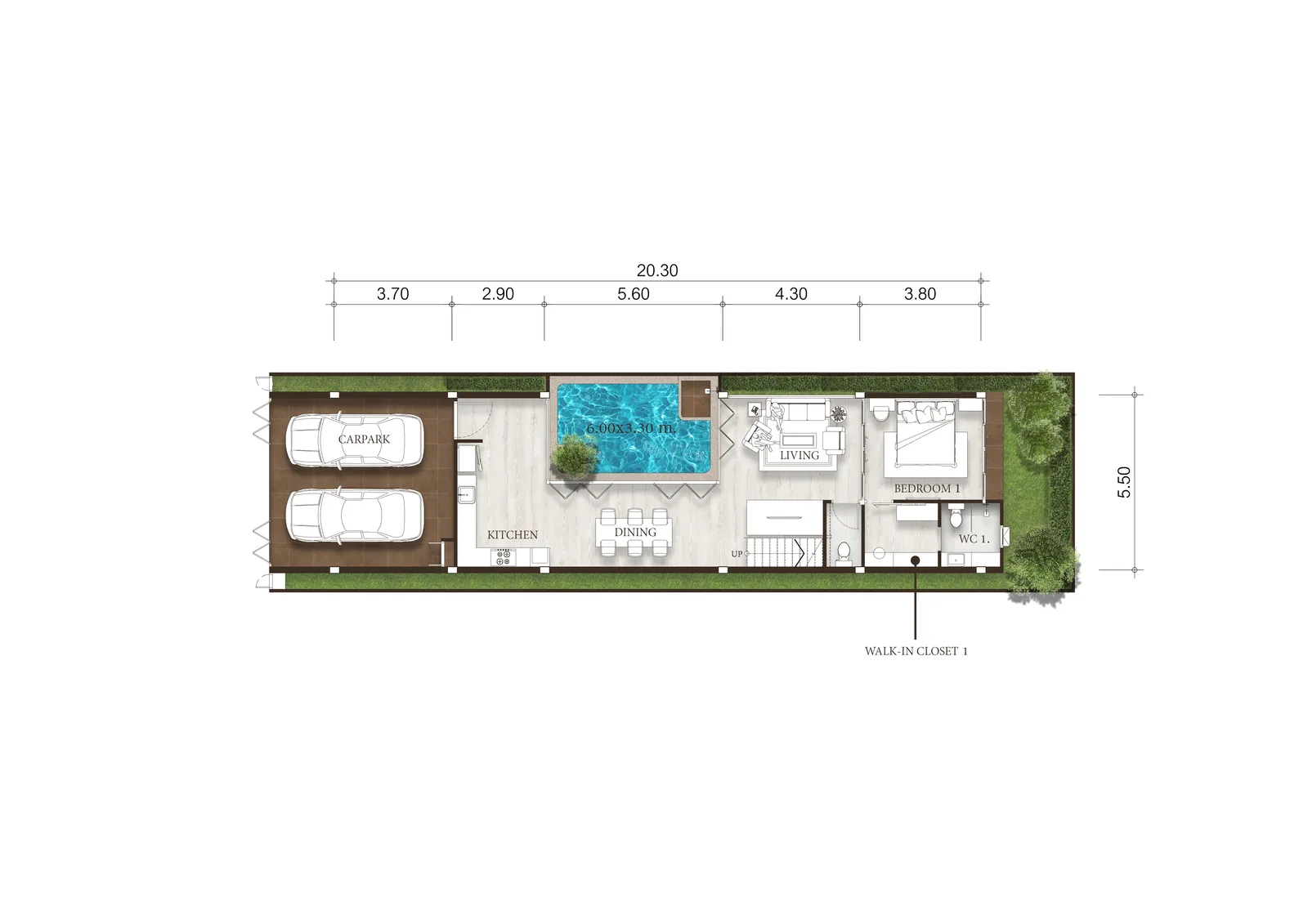 3-bedroom villa, 240 sqm