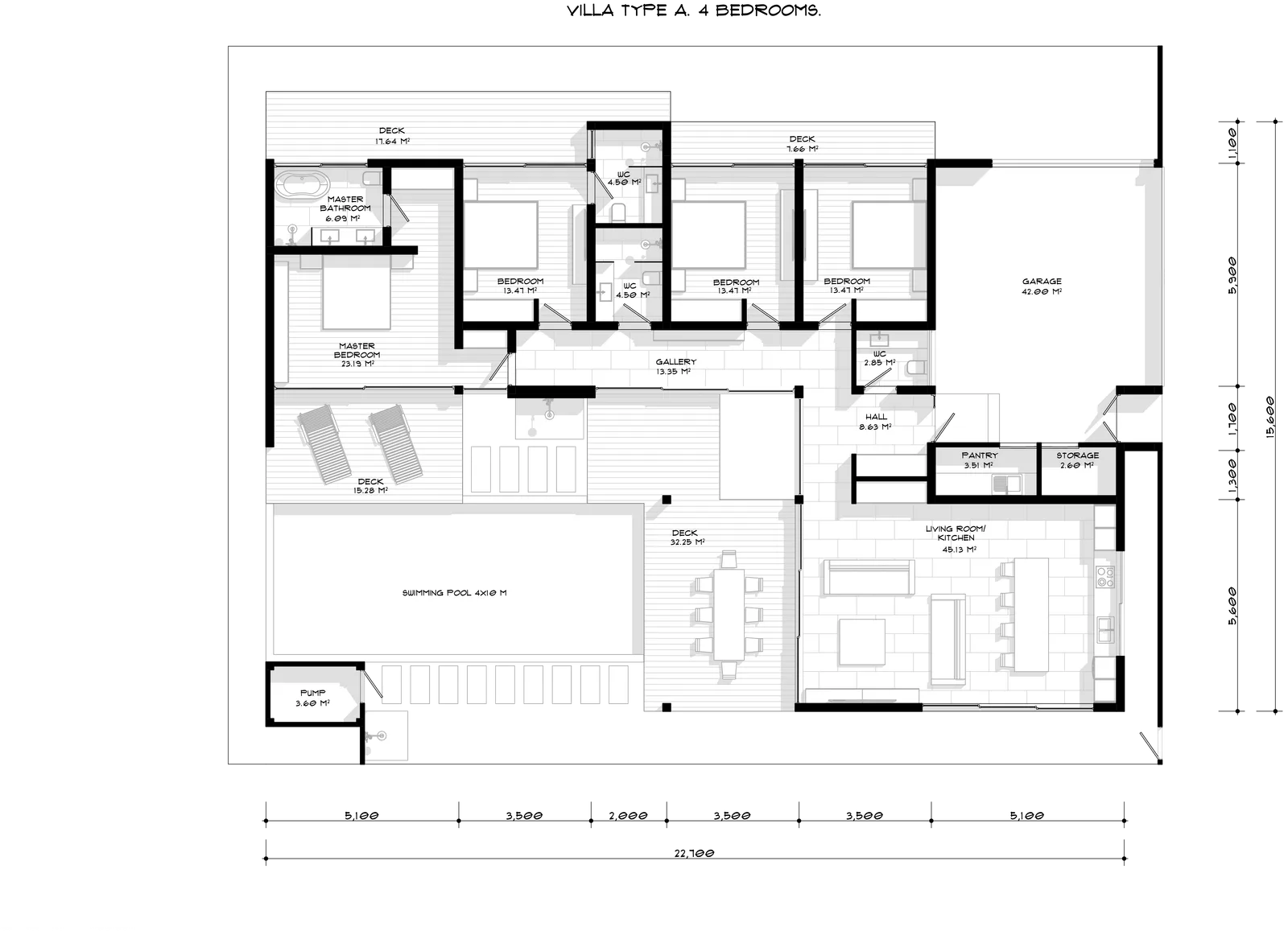 4-bedroom villa, 178 sqm