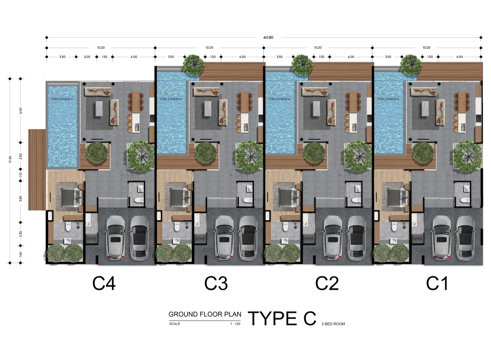 4-bedroom villa, 304 sqm