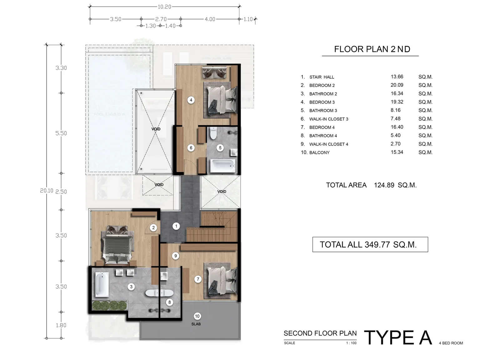 4-bedroom villa, 304 sqm