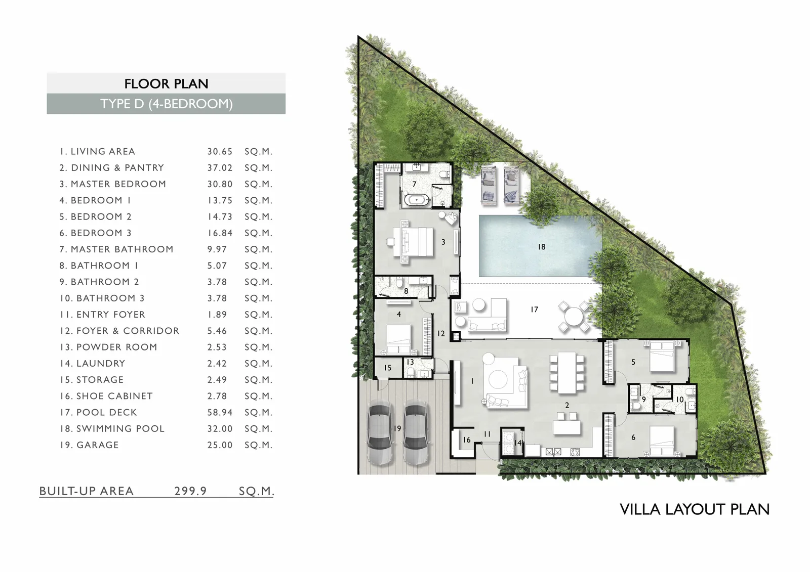 4-bedroom villa, 300 sqm