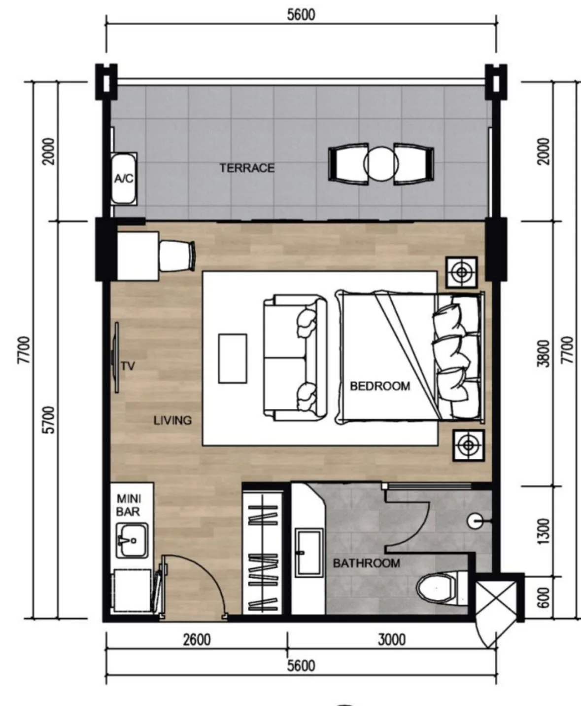Studio, 38 sqm