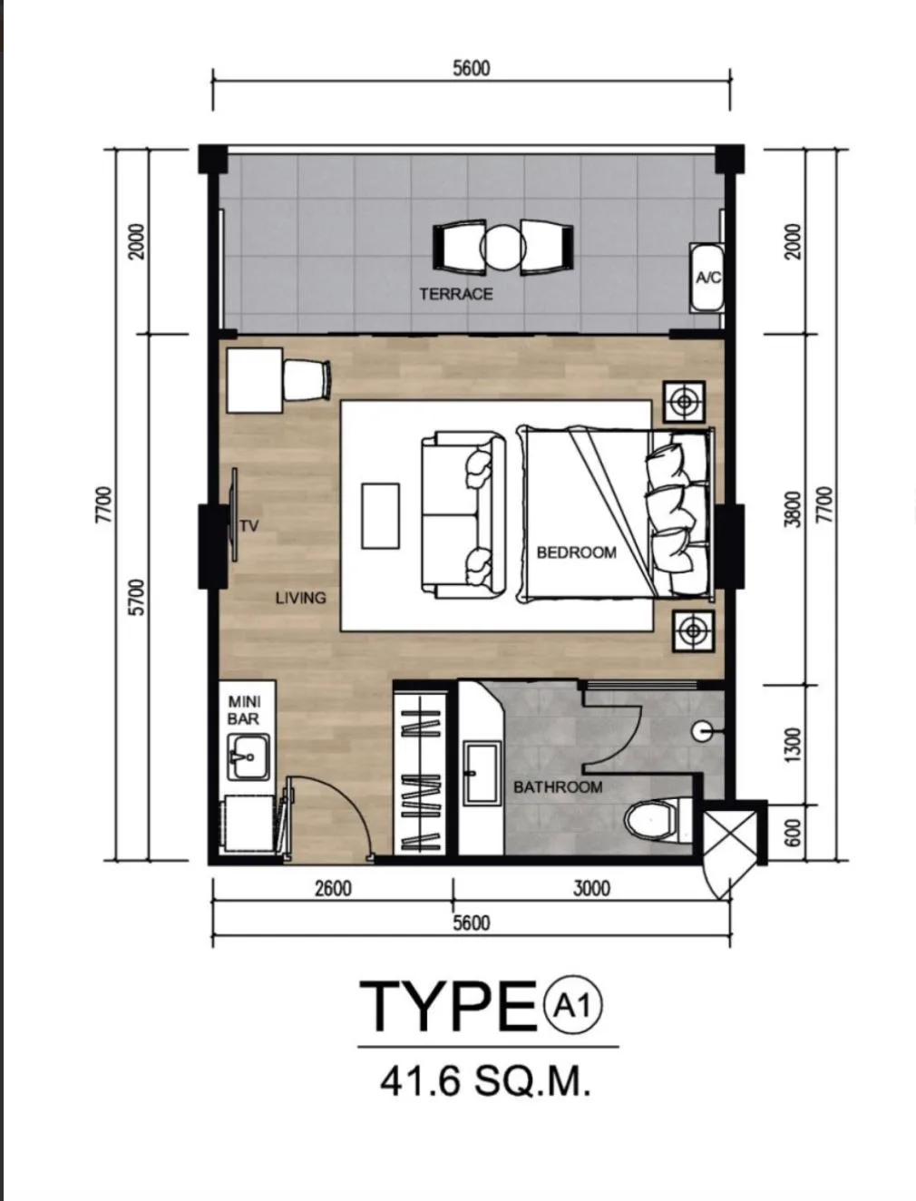 Studio, 38 sqm