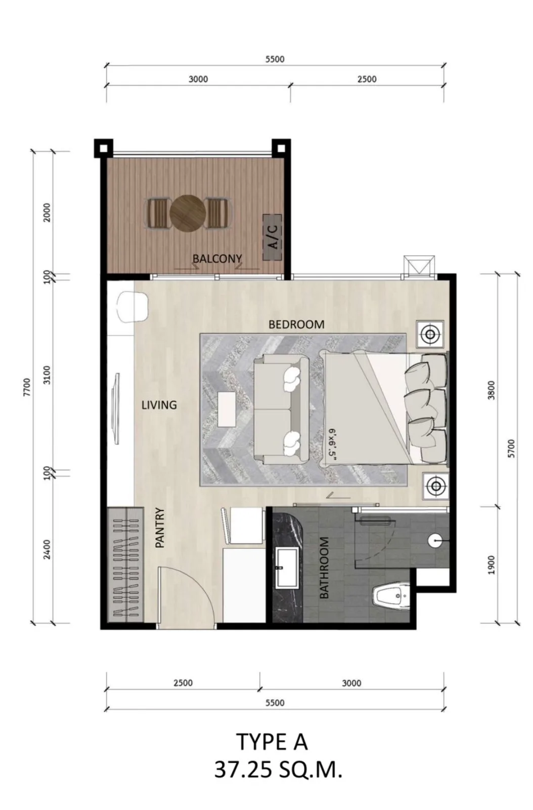 Studio, 38 sqm