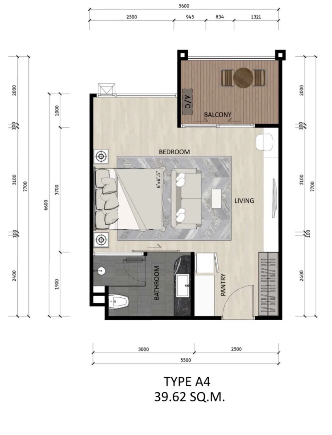 Studio, 38 sqm
