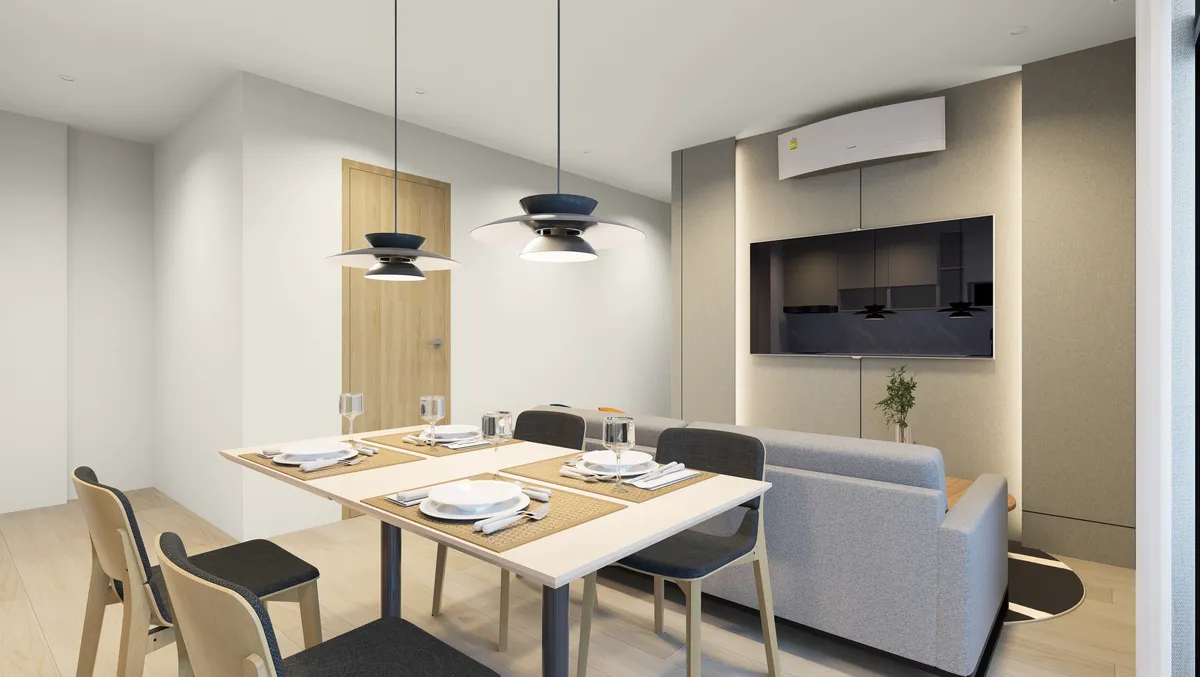 1-bedroom condo, 60 sqm