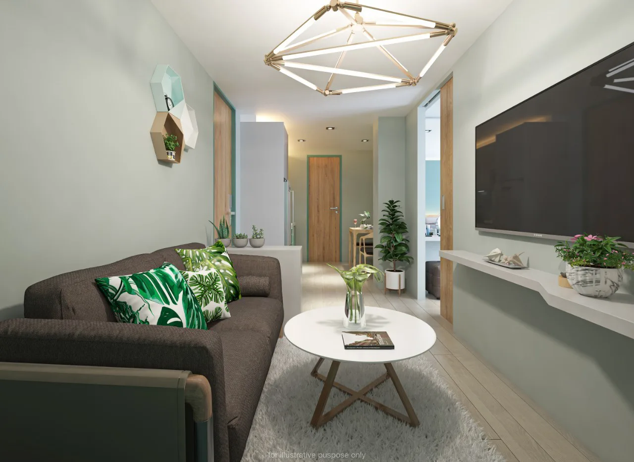 2-bedroom condo, 60 sqm