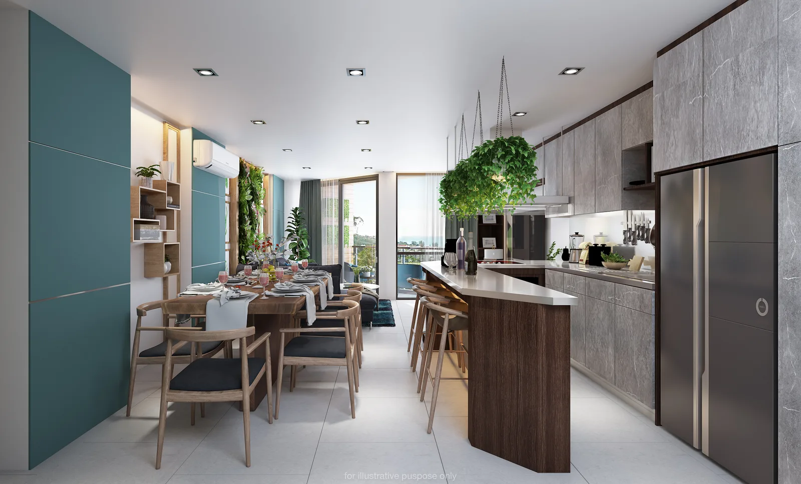 2-bedroom condo, 60 sqm