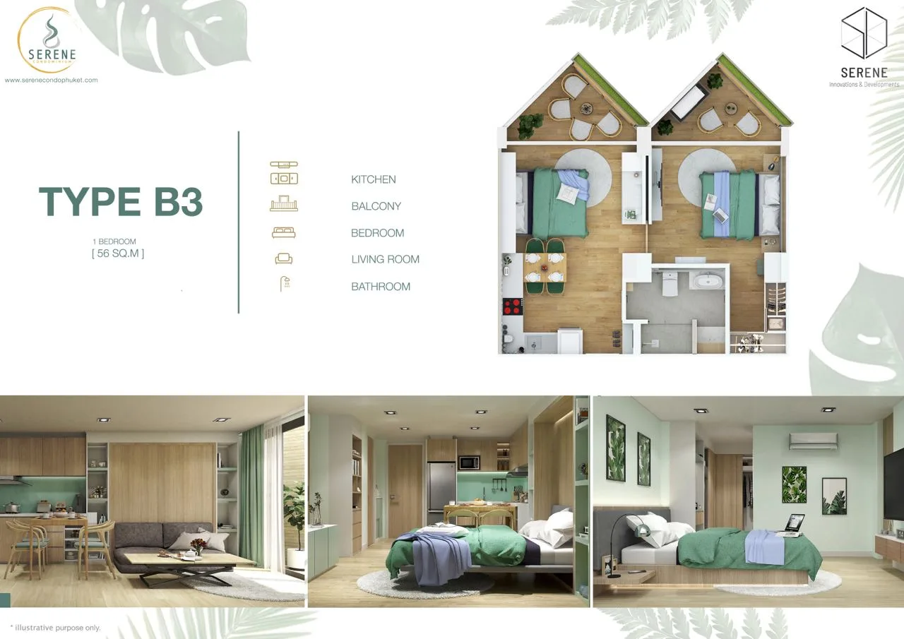 3-bedroom condo, 135 sqm