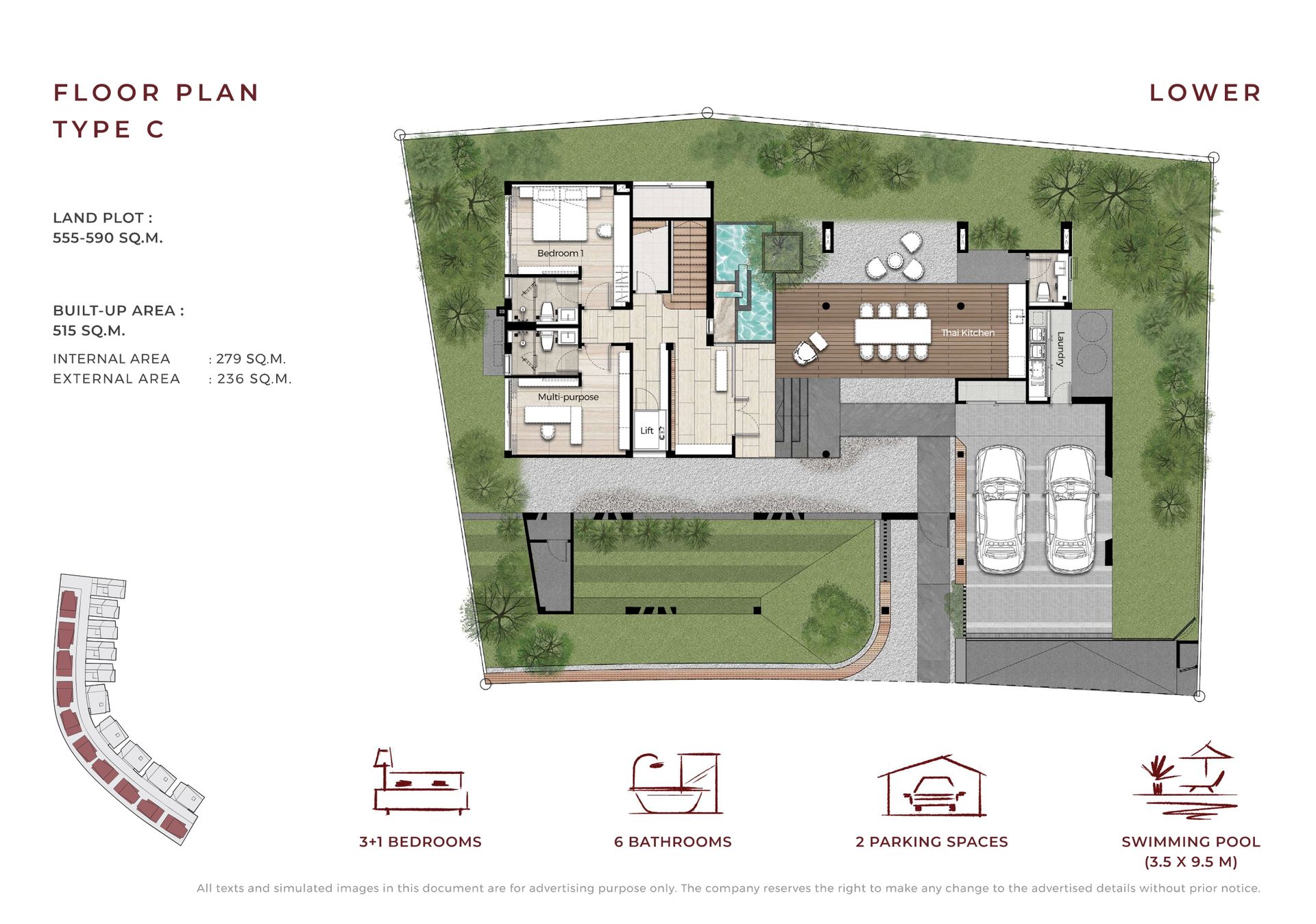 3-bedroom villa, 426 sqm