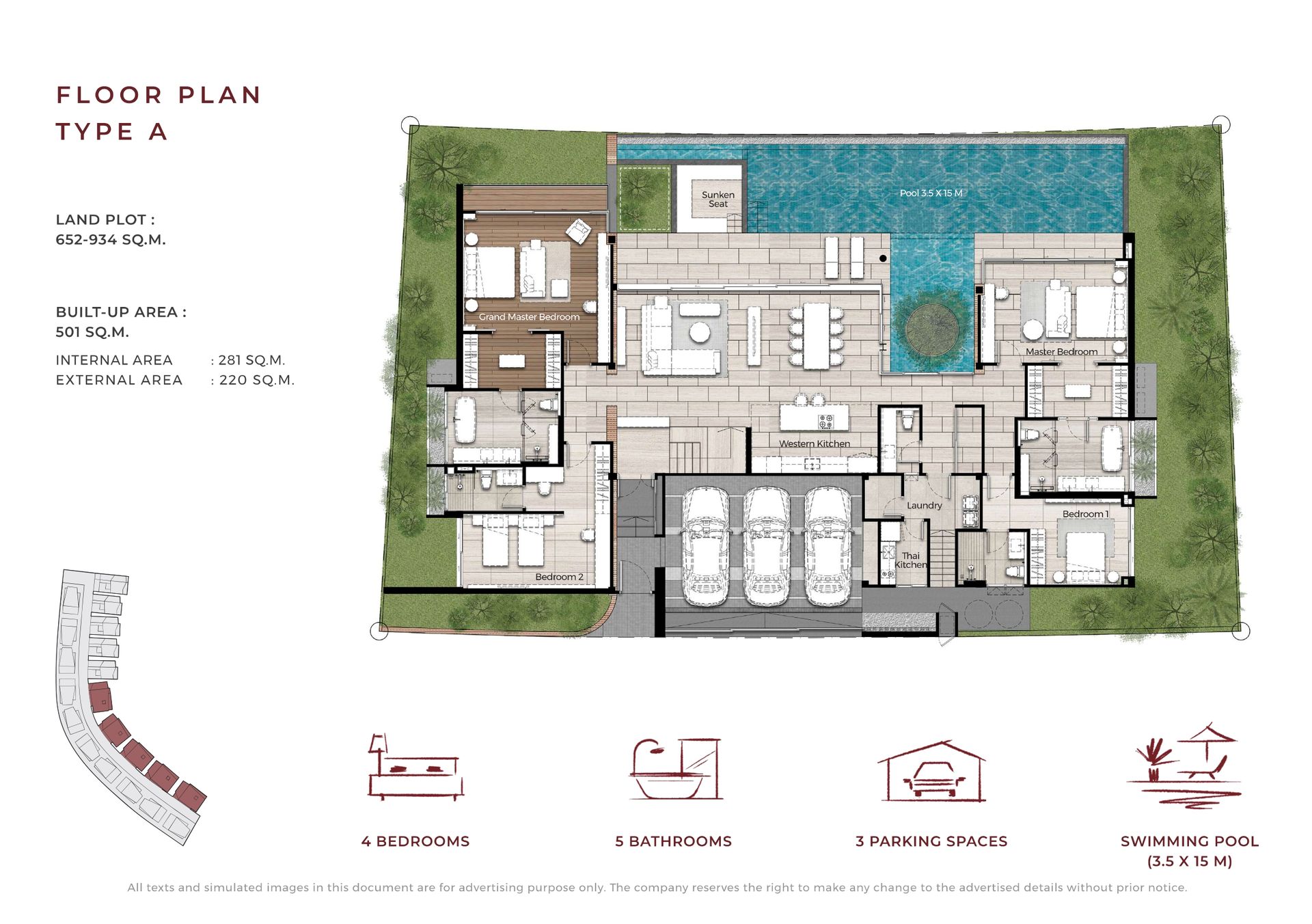 3-bedroom villa, 426 sqm