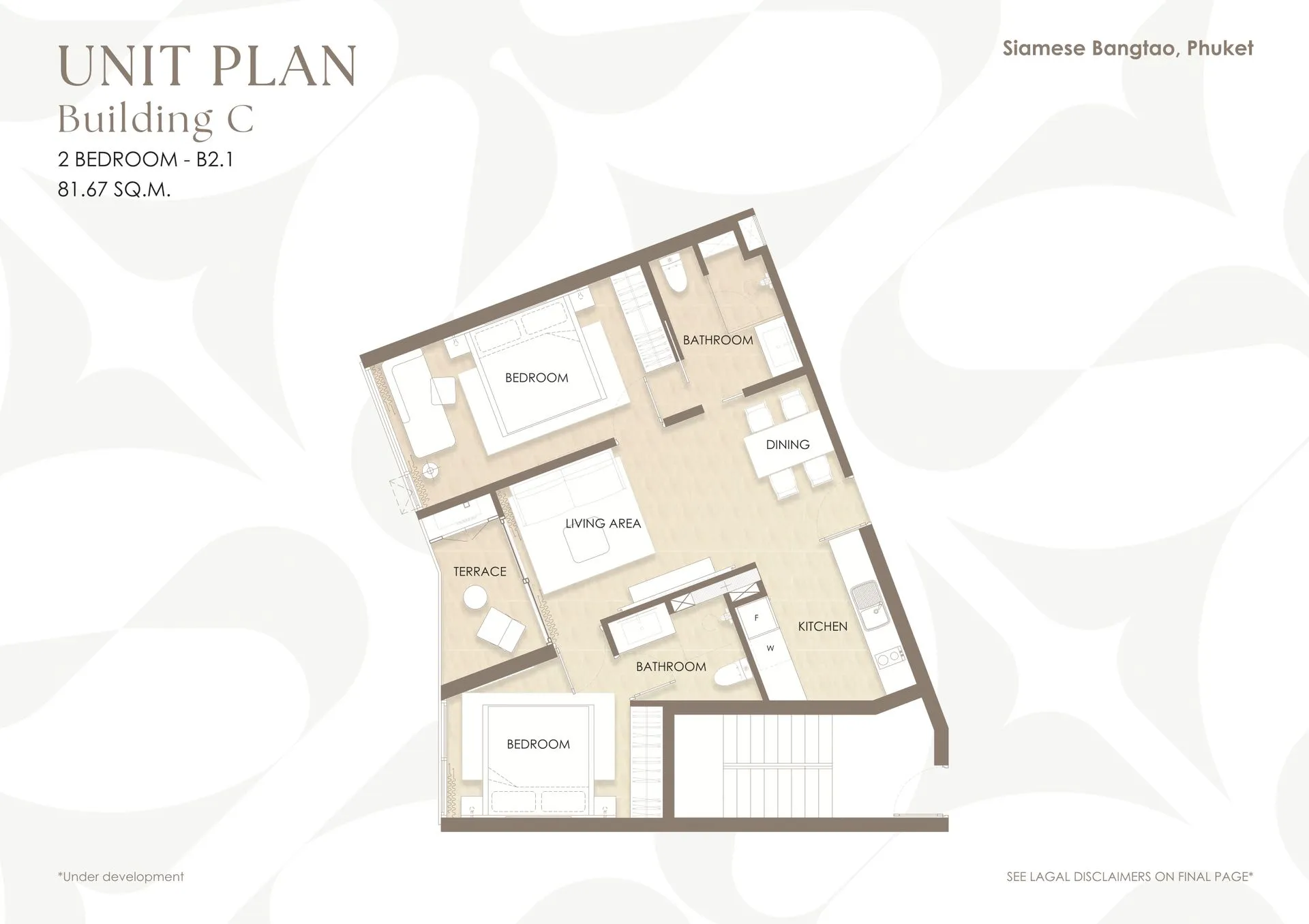 1-bedroom condo, 45 sqm