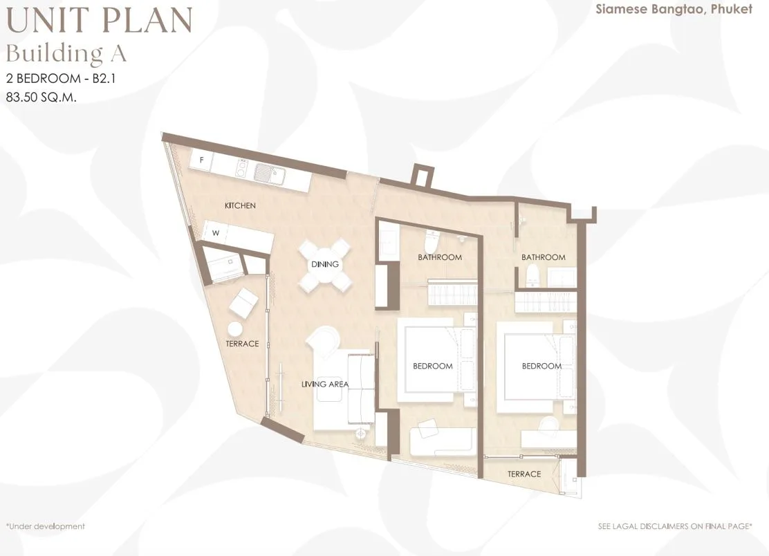 2-bedroom condo, 71 sqm
