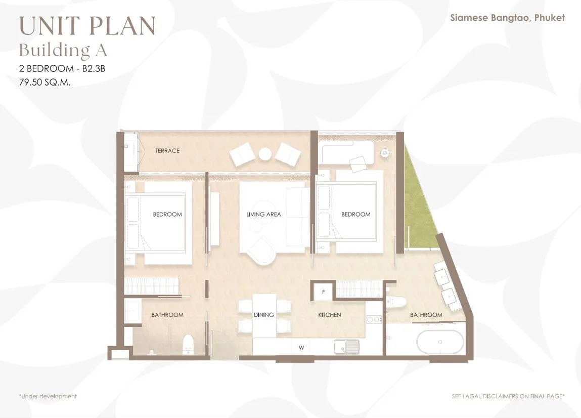 2-bedroom condo, 71 sqm