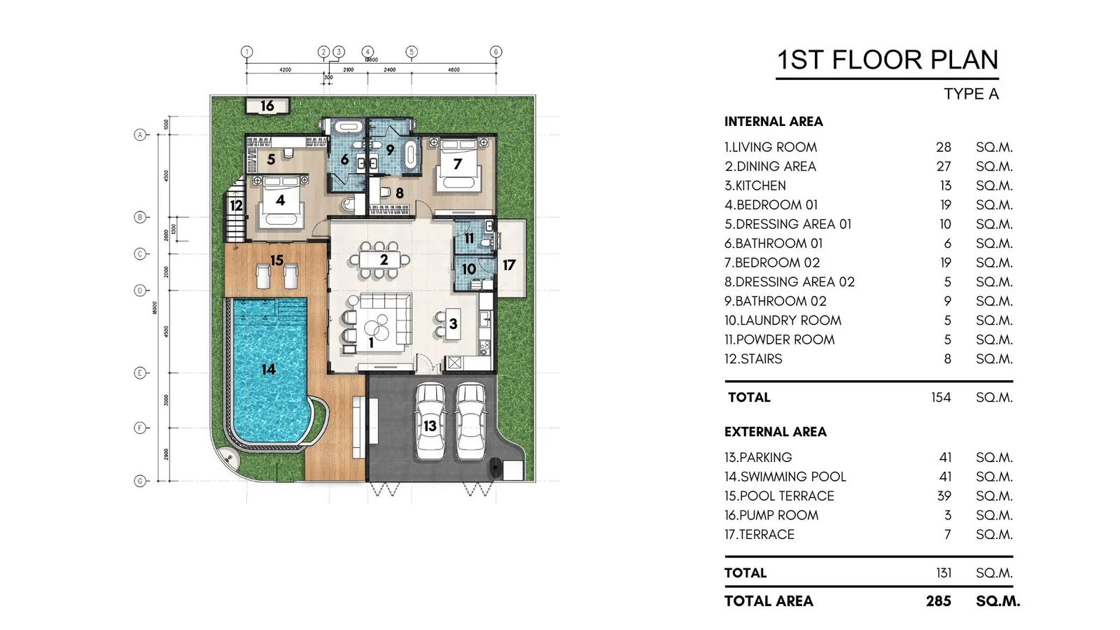 4-bedroom villa, 376 sqm