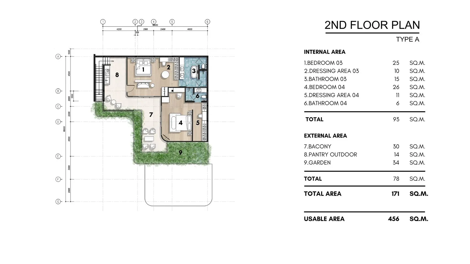 4-bedroom villa, 376 sqm