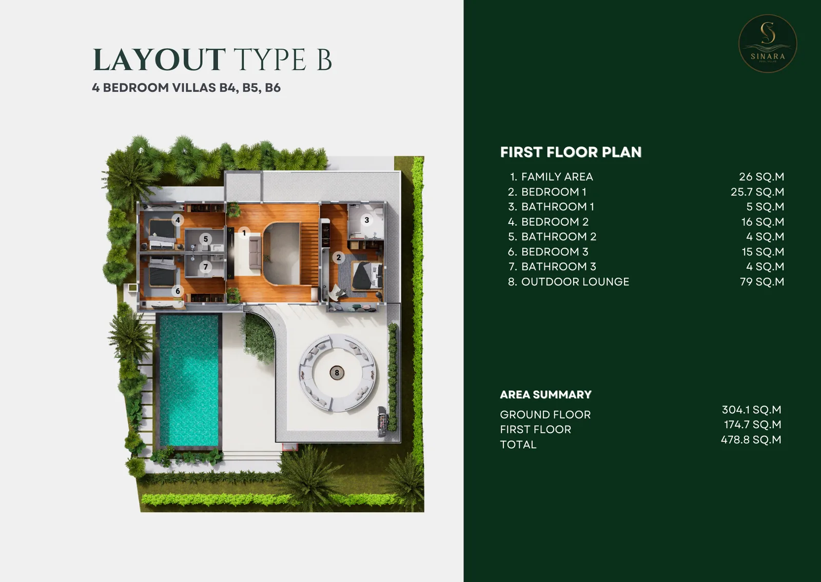 2-bedroom villa, 479 sqm