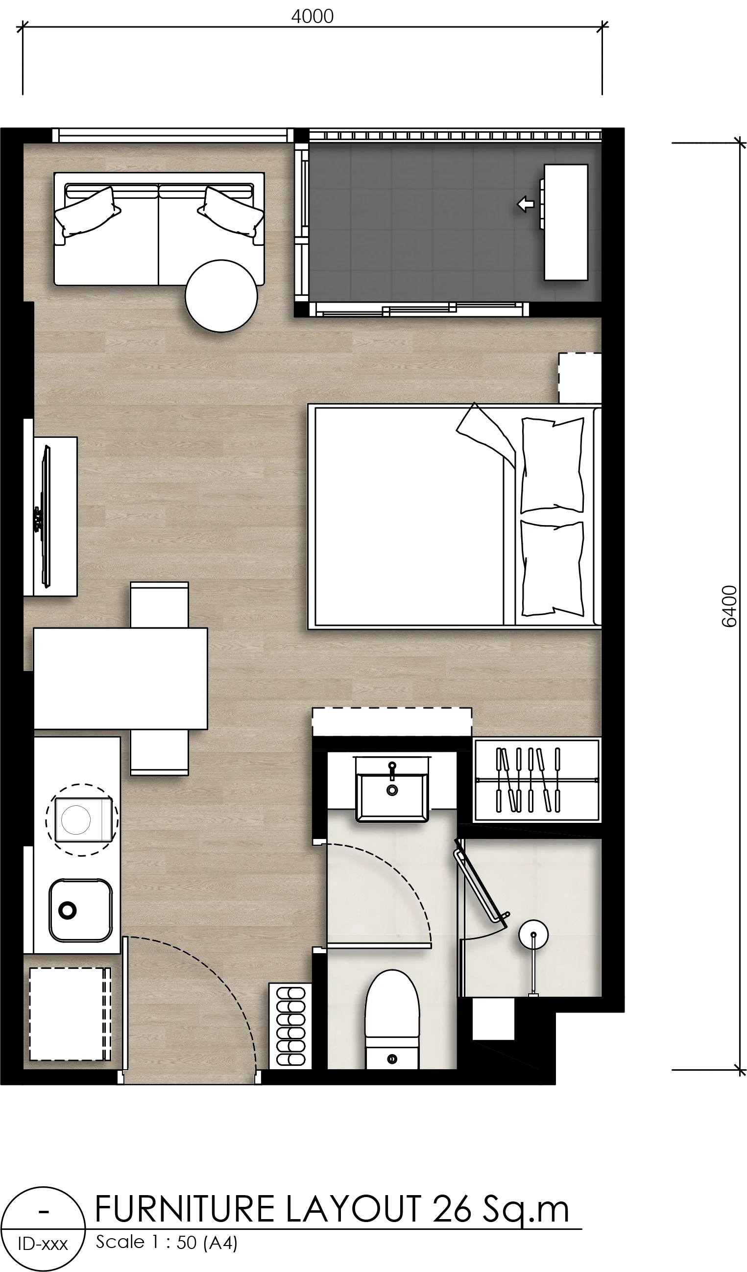 Studio, 26 sqm