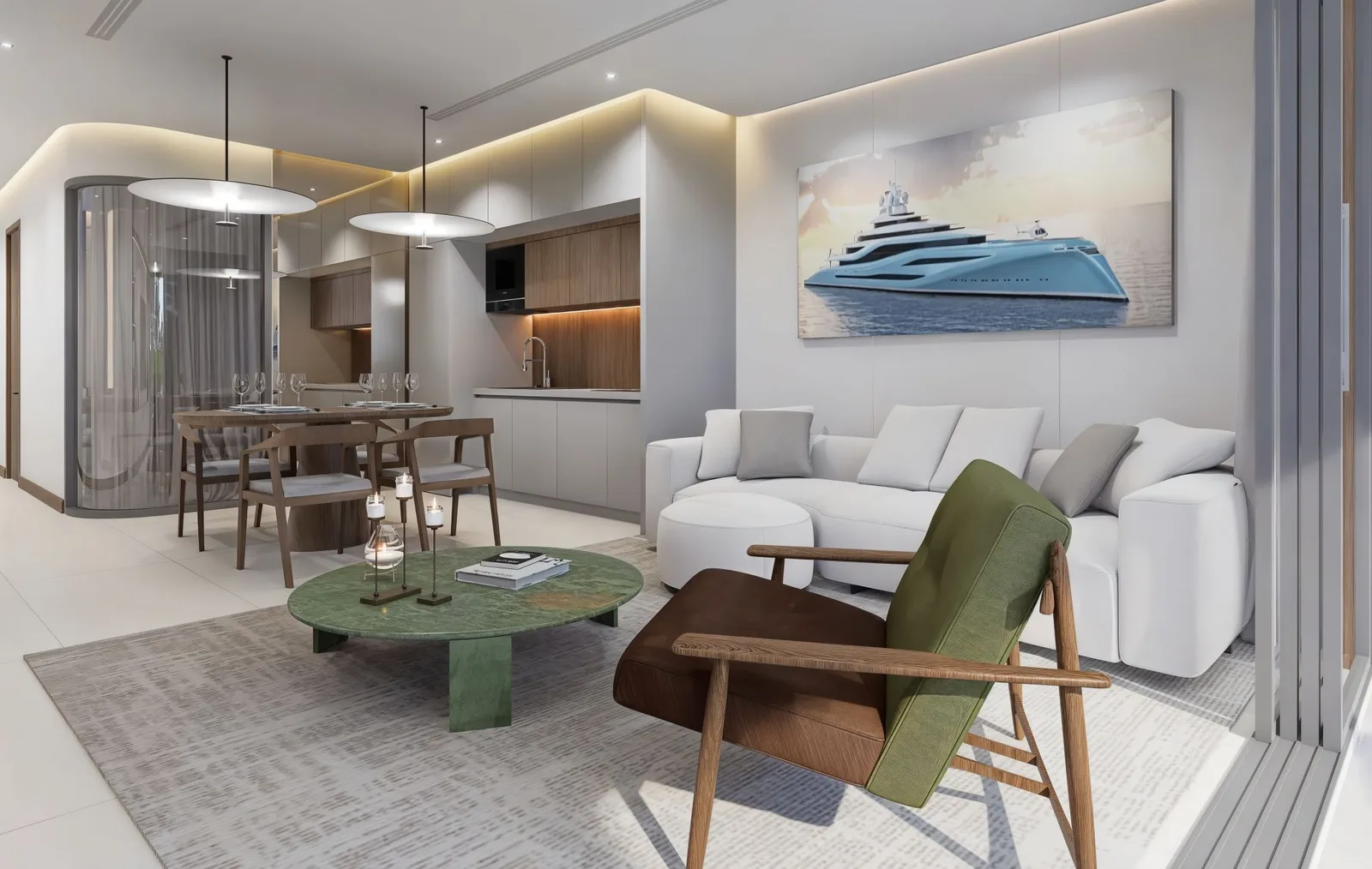 1-bedroom condo, 50 sqm
