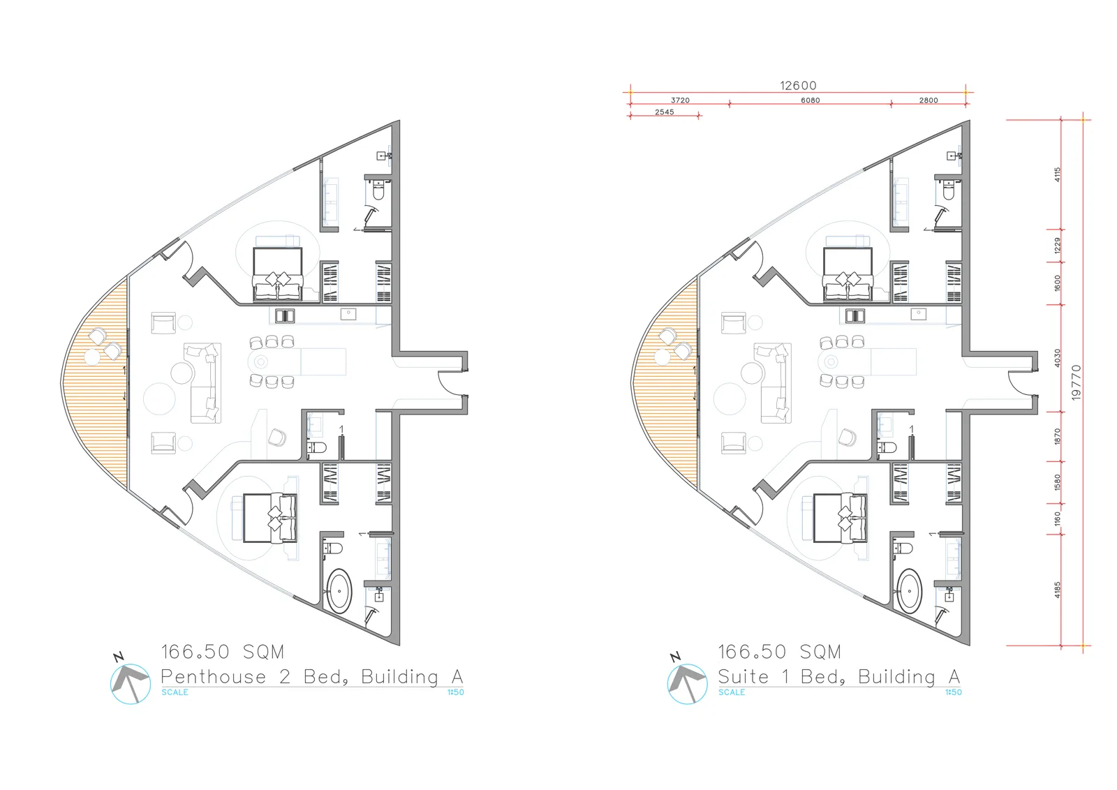 2-bedroom condo, 73 sqm