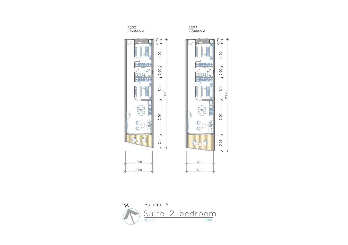 2-bedroom condo, 73 sqm