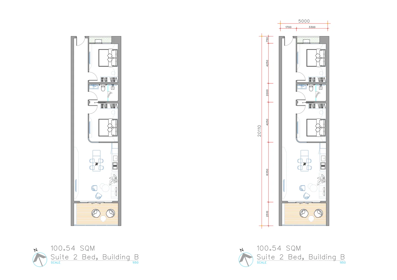 2-bedroom condo, 73 sqm