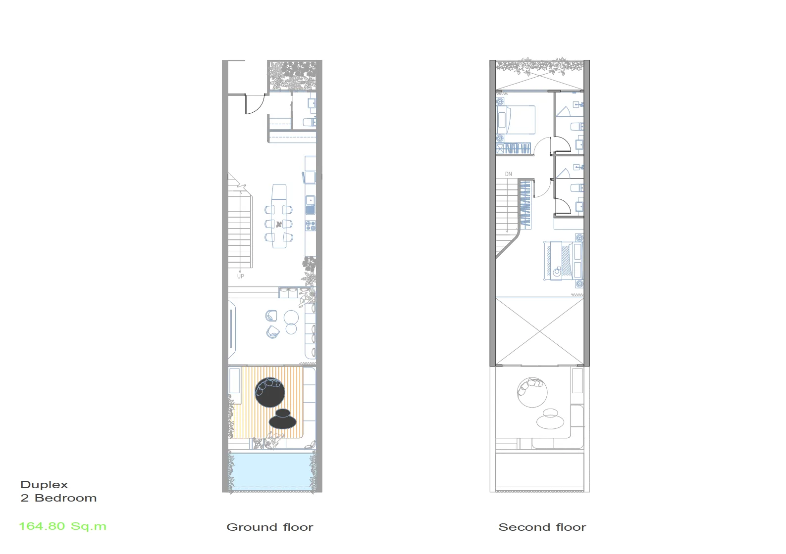 2-bedroom condo, 73 sqm